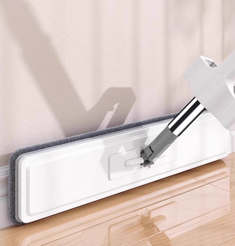 USICAH Hand-Free Wash Flat Mop with Reusable Pads