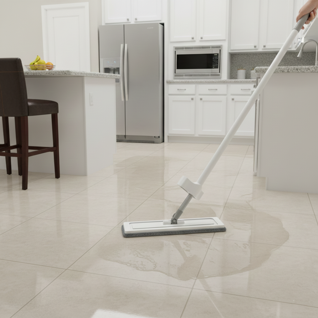 USICAH Hand-Free Wash Flat Mop with Reusable Pads